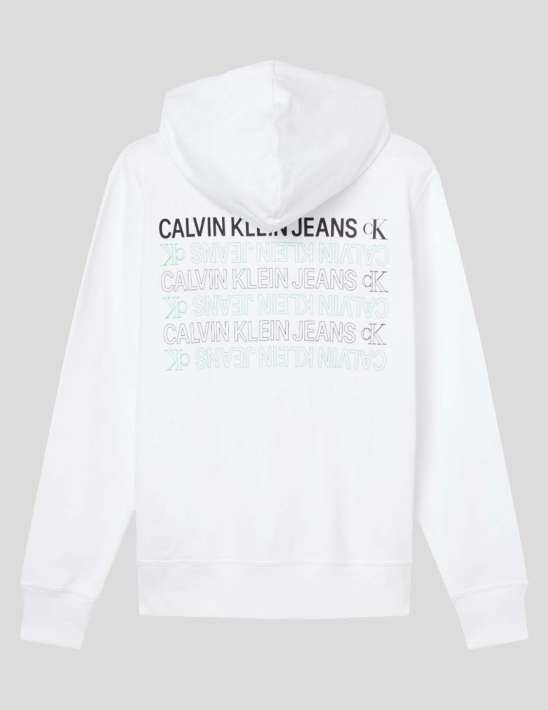 Sudadeira CALVIN KLEIN ck repeat text graphic hoodie bright white